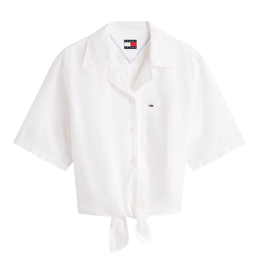 Camicia crop relaxed fit a maniche corte da donna Tommy Jeans | DW0DW20286YBL